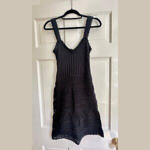 Abercrombie Crochet-Style Mini Dress in Black